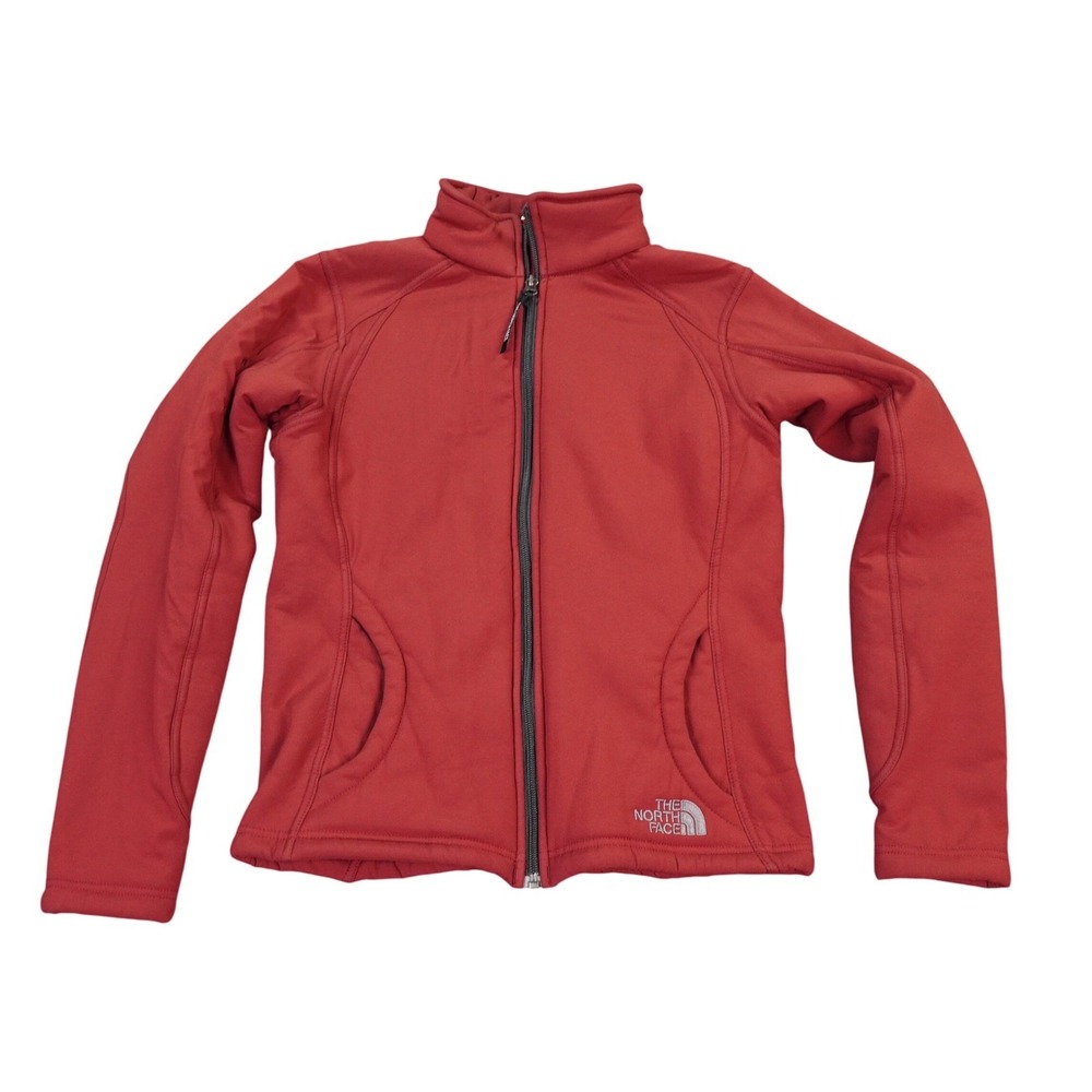 The‎ North Face Womens Fleece Jacket Full Zip Brick Red Soft Shell Activewear